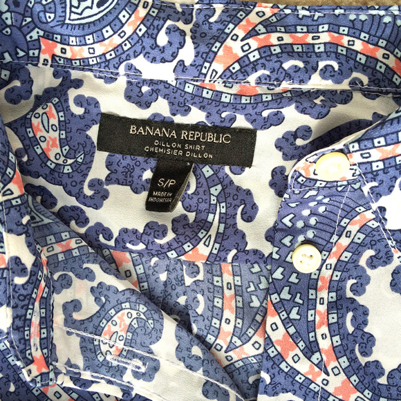 Banana Republic Periwinkle Paisley Dillon Shirt S - Picture 5 of 5